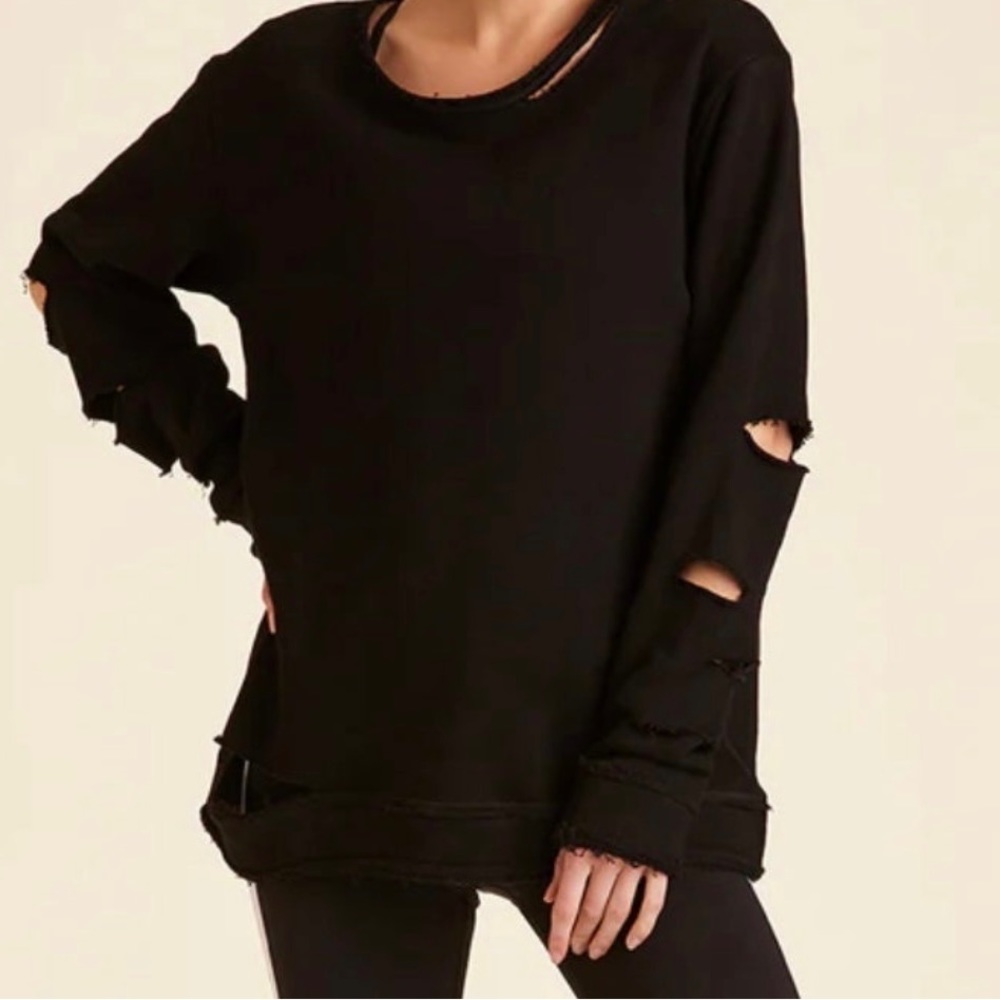 Alala Cypher distressed sweatshirt black medium